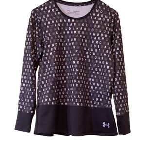 Under Armour Fitted Cold Gear Purple Logo Top Youth XL